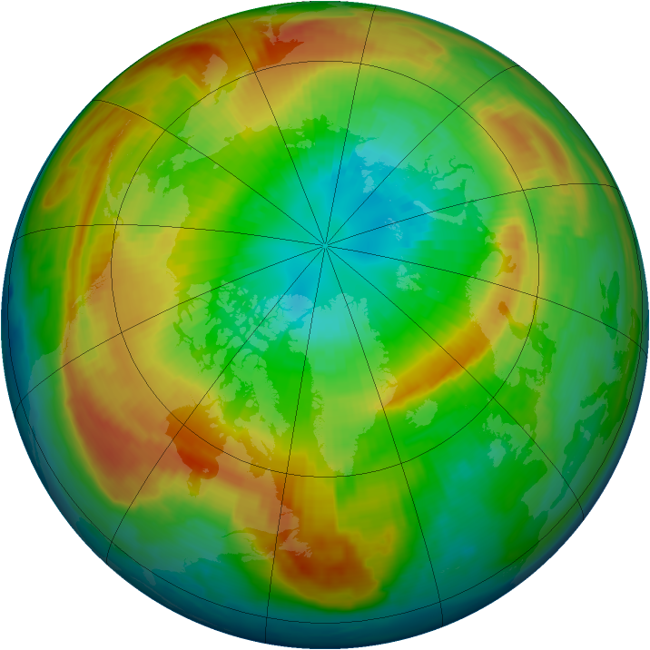 Arctic ozone map for 14 March 1997